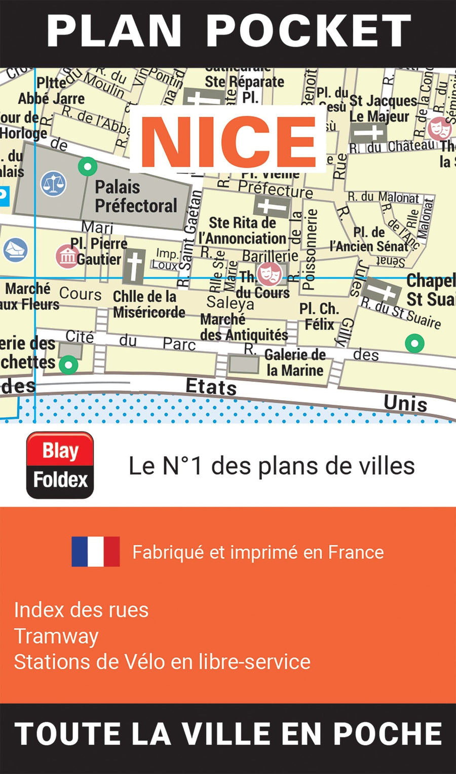 Nice, Alpes-Maritimes - Plan de ville "pocket" | Blay Foldex carte pliée Blay Foldex 