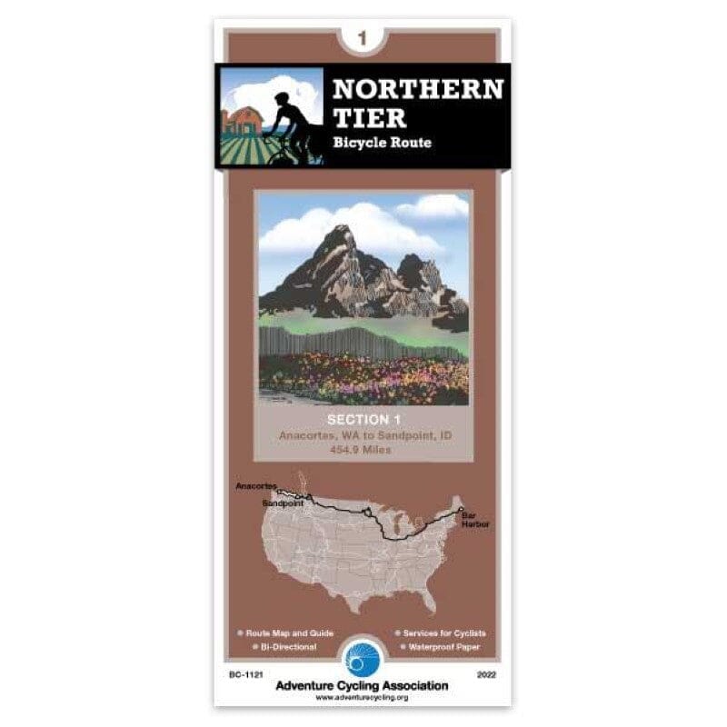 Northern Tier - Bicycle Route Section 1 | Adventure Cycling Association carte pliée Adventure Cycling Association 