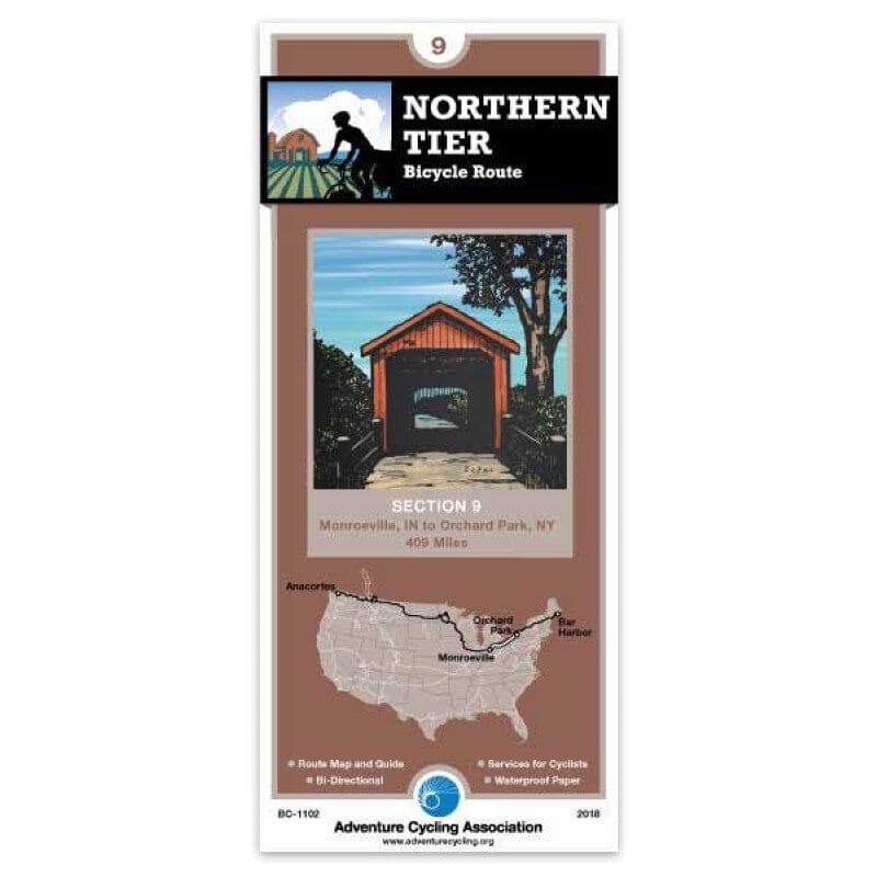 Northern Tier - Bicycle Route Section 9 | Adventure Cycling Association carte pliée Adventure Cycling Association 