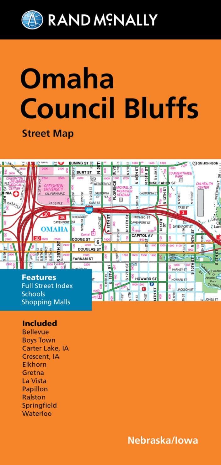 Omaha et Lincoln, Nebraska | Rand McNally carte pliée Rand McNally 