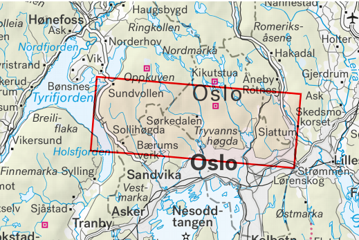 Hiking map - Oslo South - Stikart (Norway) | Calazo