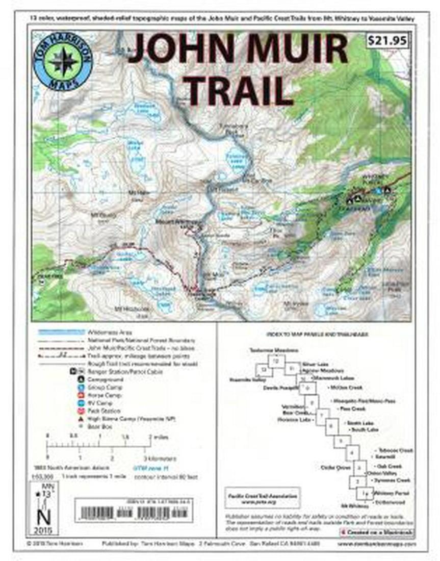 Pack de cartes des sentiers de John Muir | Tom Harrison Maps carte pliée Tom Harrison Maps 