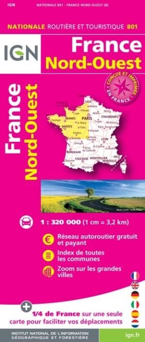 Panneau magnétique - France Nord-Ouest - 176 x 143 cm | IGN panneau magnétique IGN 