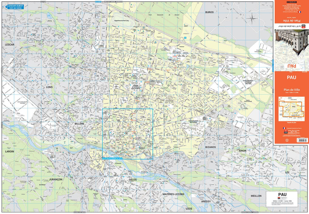 Pau, Pyrénées-Atlantiques - Plan de ville | Blay Foldex carte pliée Blay Foldex 