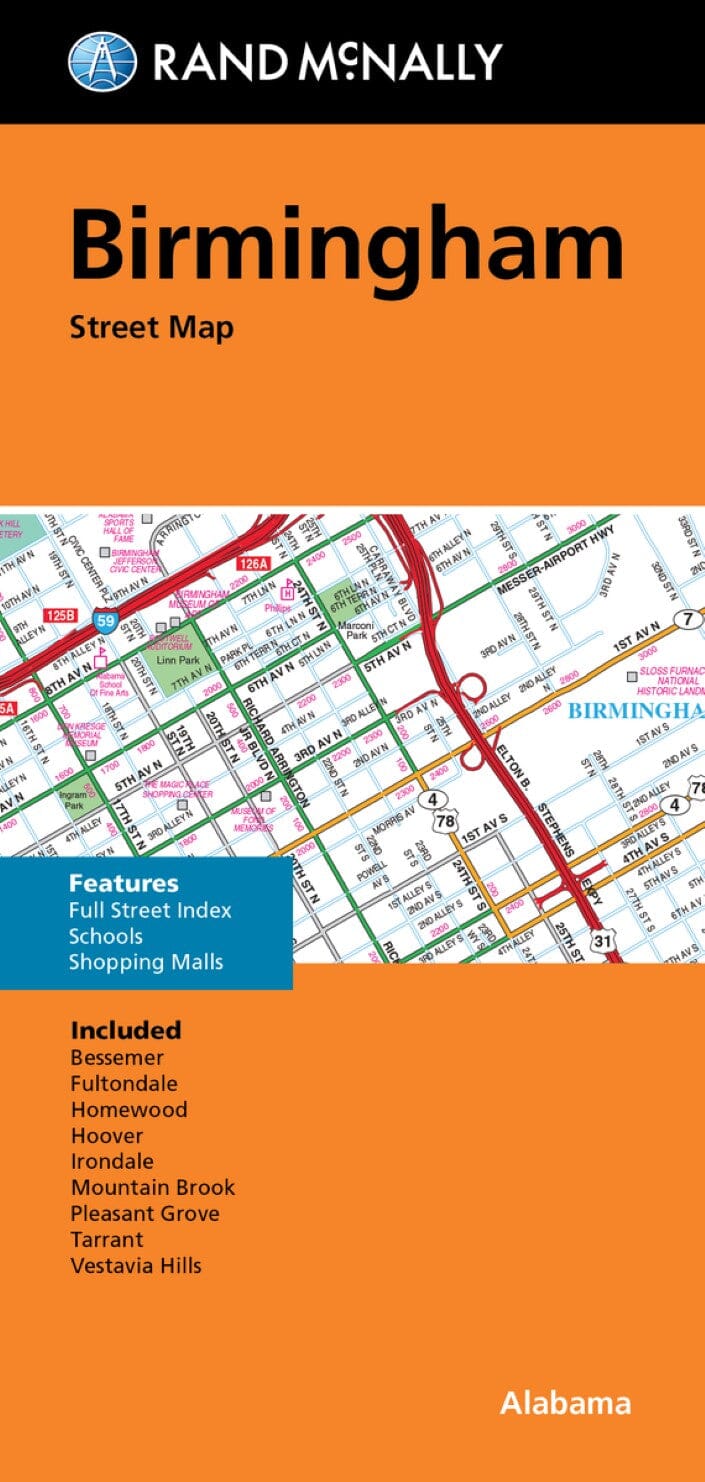 Plan de la ville de Birmingham | Rand McNally carte pliée Rand McNally 