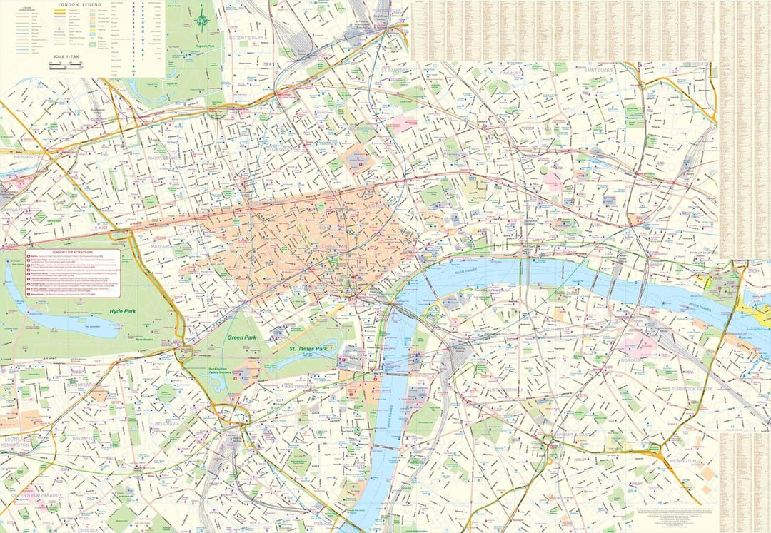 Plan de Londres & Carte du sud-est de l'Angleterre | ITM carte pliée ITM 