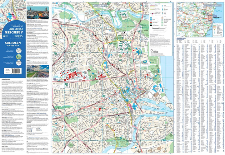 Plan de poche - Aberdeen (Écosse) | Collins carte pliée Collins 