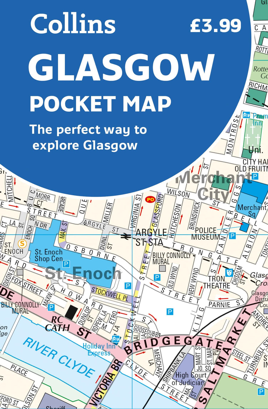 Plan de poche - Glasgow (Écosse) | Collins carte pliée Collins 