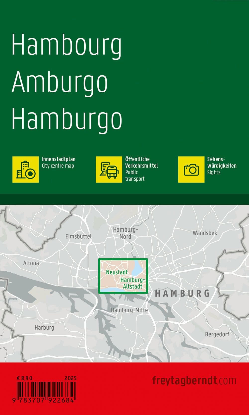 Plan de poche - Hambourg (Allemagne) | Freytag & Berndt carte pliée Freytag & Berndt 