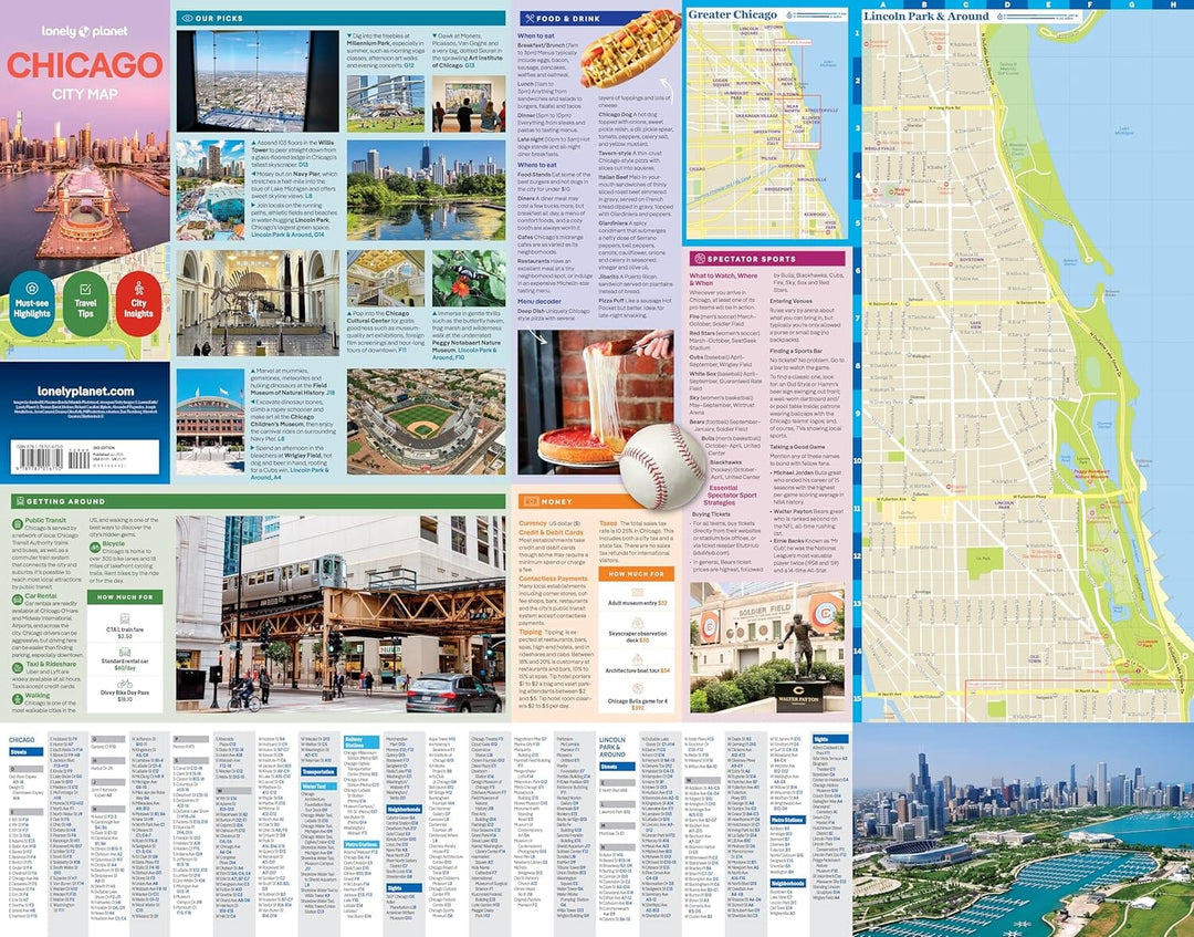 Plan de ville (en anglais) - Chicago | Lonely Planet carte pliée Lonely Planet EN 