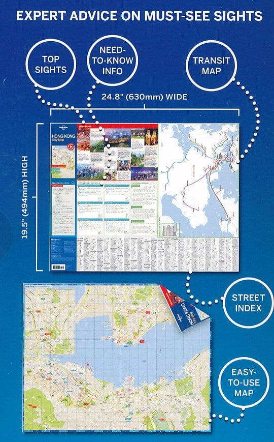 Plan de ville (en anglais) - Hong Kong | Lonely Planet carte pliée Lonely Planet EN 