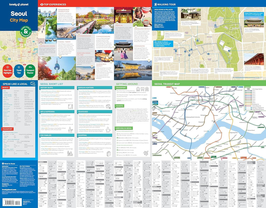 Plan de ville (en anglais) - Seoul | Lonely Planet carte pliée Lonely Planet EN 