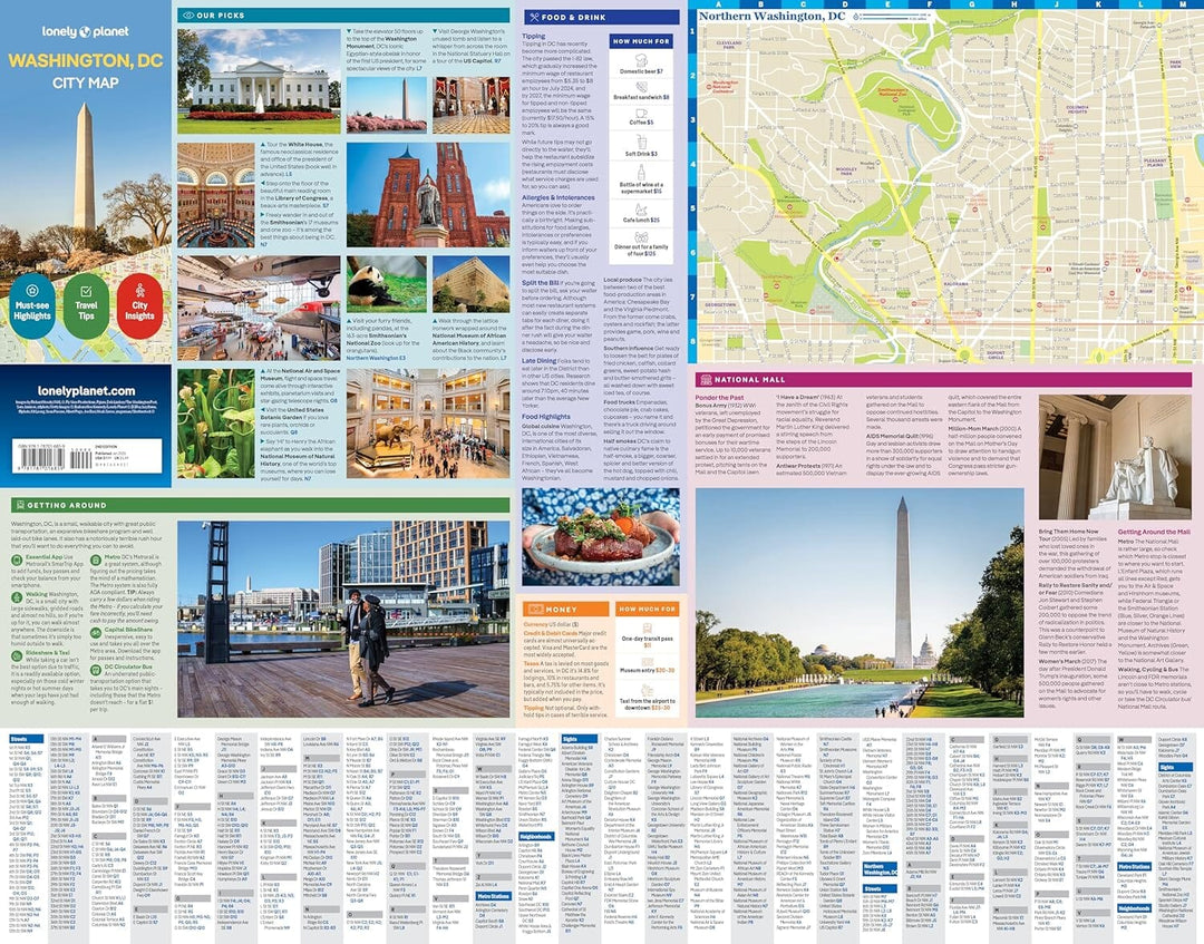 Plan de ville (en anglais) - Washington DC | Lonely Planet carte pliée Lonely Planet EN 