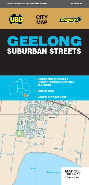 Plan de ville n° 385 - Geelong Suburban Streets | UBD Gregory's carte pliée UBD Gregory's 