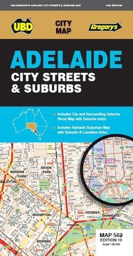 Plan de ville n° 562 - Adelaide City Streets & Suburbs | UBD Gregory's carte pliée UBD Gregory's 