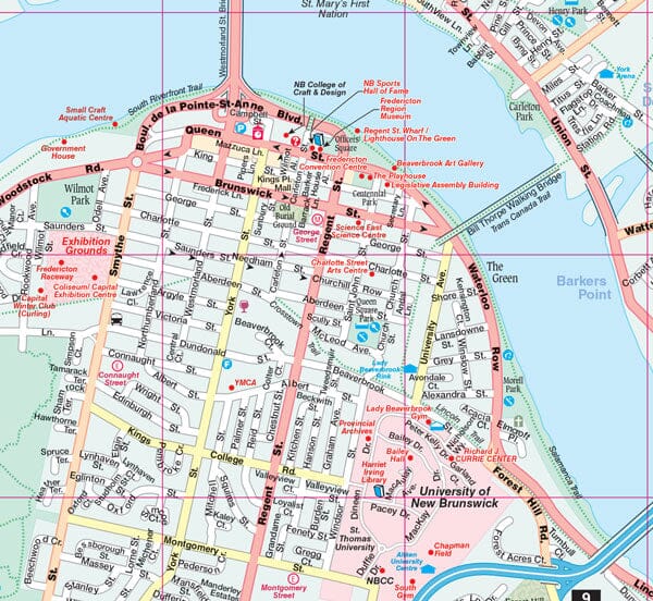 Plan de ville - Saint-Jean/Fredericton (Nouveau-Brunswick) | Canadian Cartographics Corporation carte pliée Canadian Cartographics Corporation 