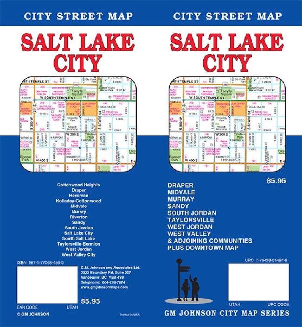 Plan de ville - Salt Lake City (Utah) | GM Johnson carte pliée GM Johnson 