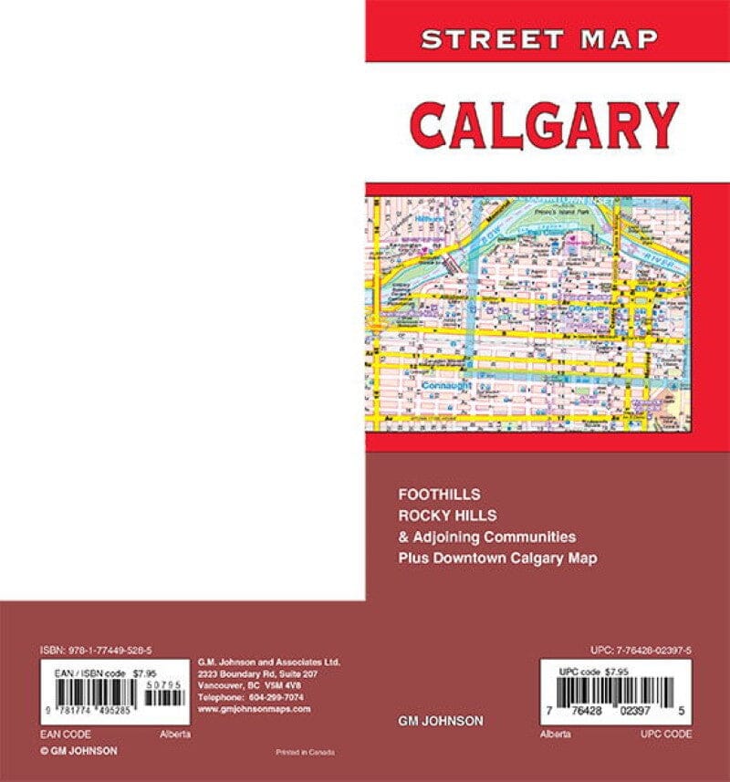 Plan des rues - Calgary (Alberta) | GM Johnson carte pliée GM Johnson 