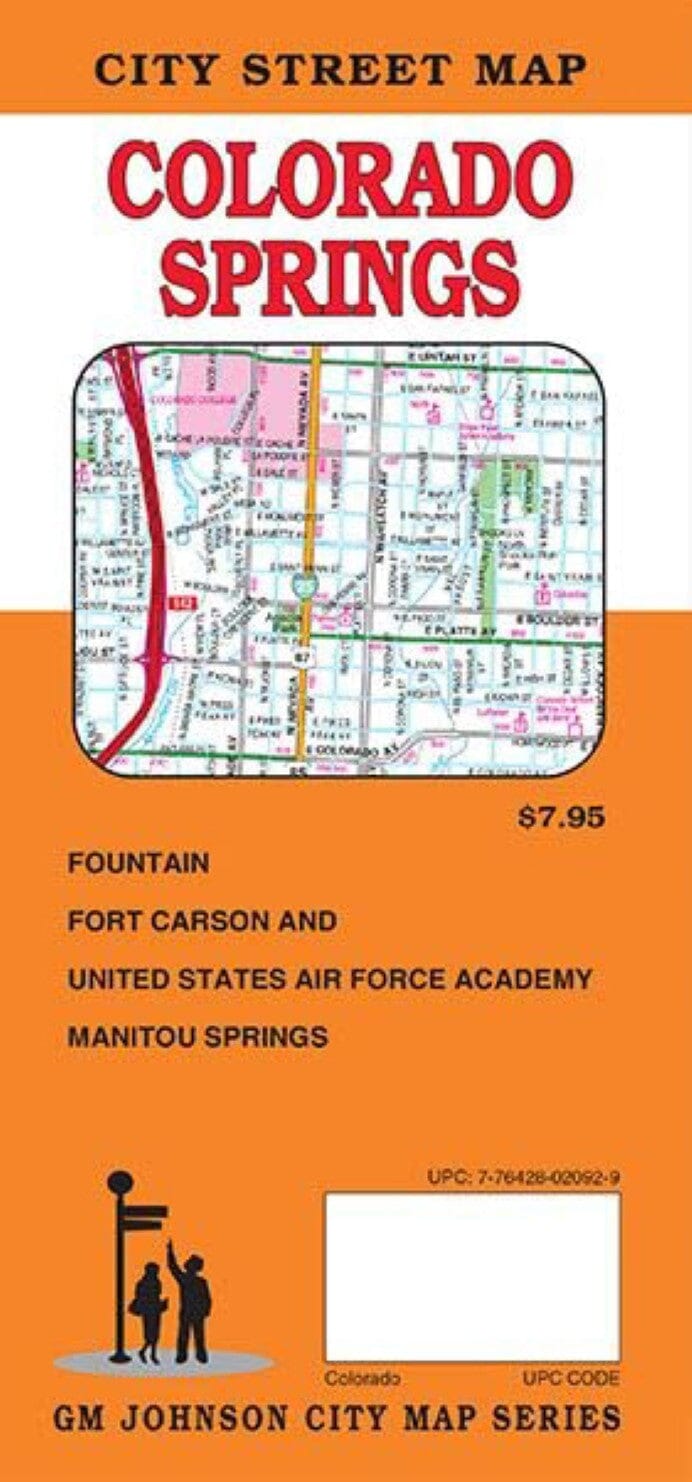 Plan des rues - Colorado Springs (Colorado) | GM Johnson carte pliée GM Johnson 