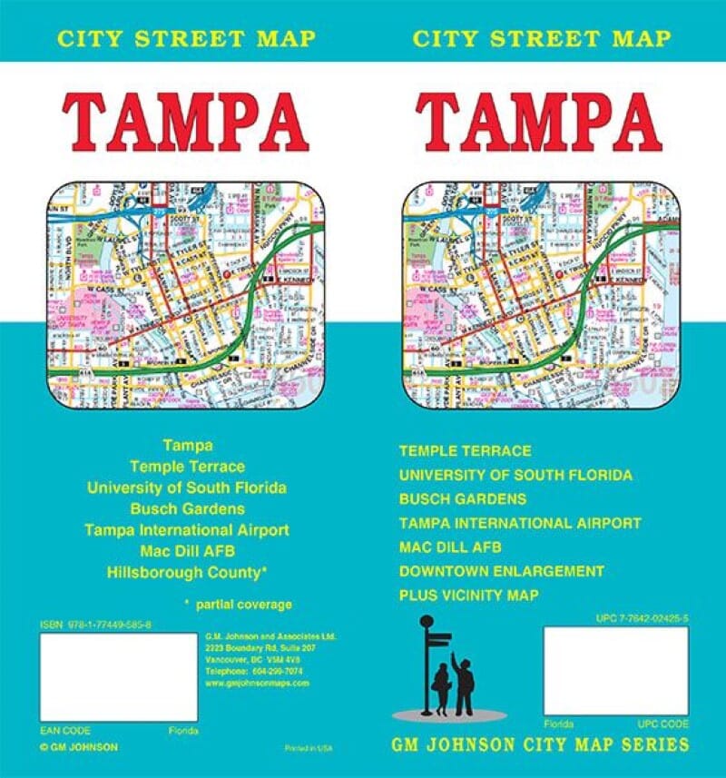 Plan des rues - Tampa, Floride | GM Johnson carte pliée GM Johnson 