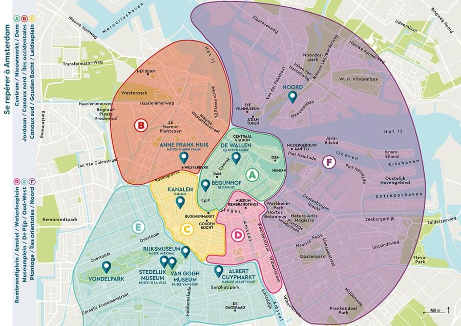 Plan détaillé - Amsterdam 2025/26 | Cartoville carte pliée Gallimard 