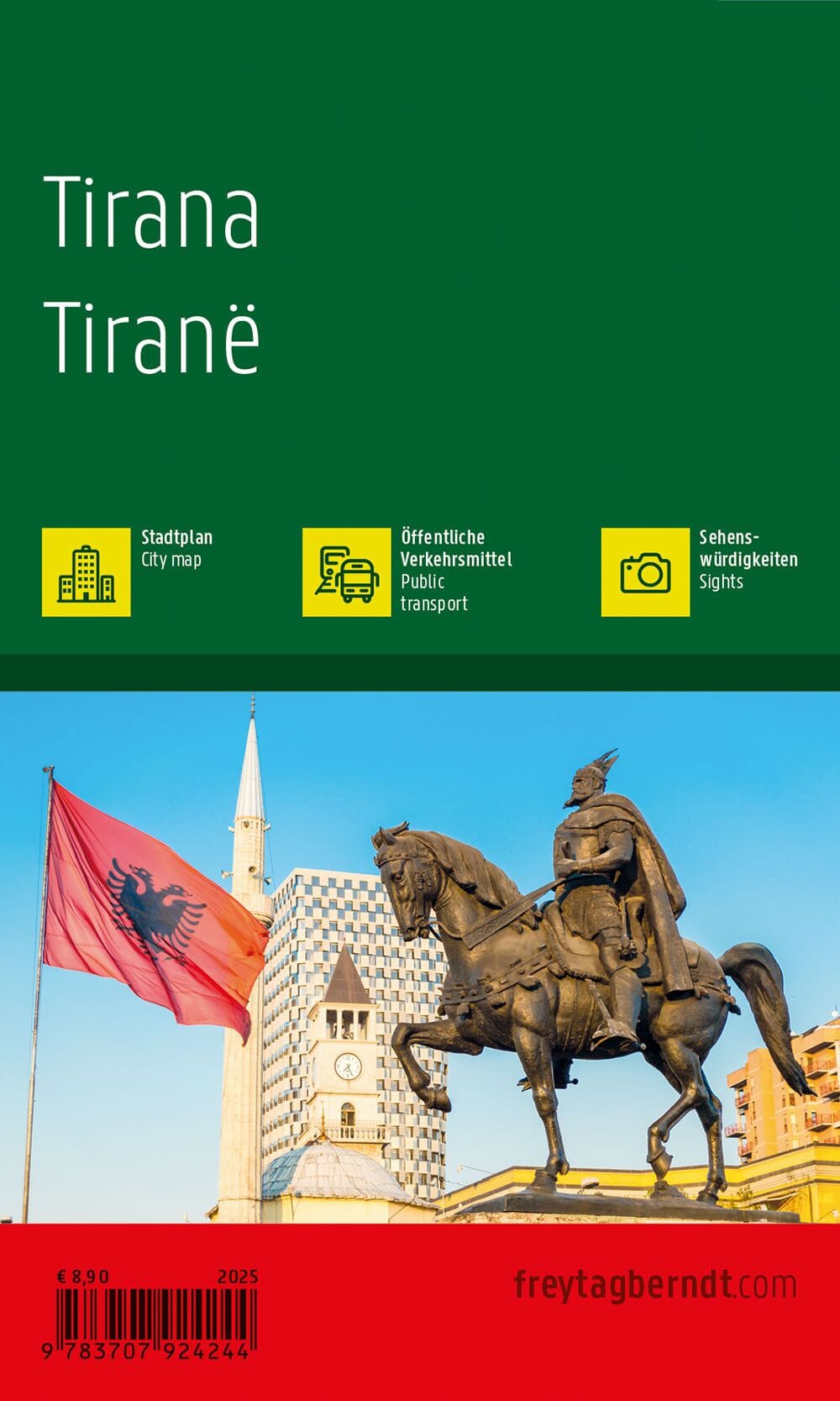 Plan détaillé de poche - Tirana (Albanie) | Freytag & Berndt carte pliée Freytag & Berndt 