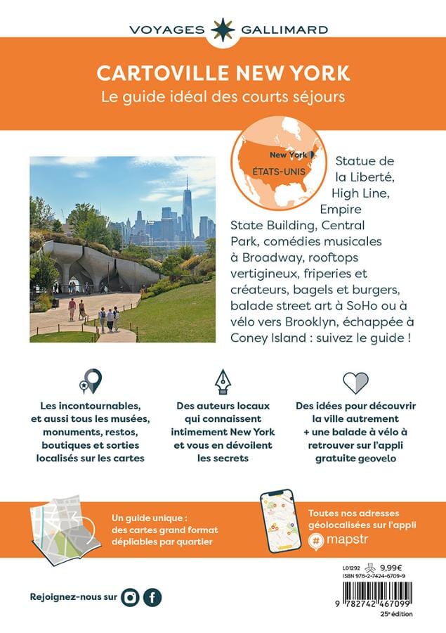 Plan détaillé - New York 2025/26 | Cartoville carte pliée Gallimard 