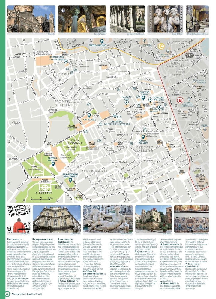 Plan détaillé - Palerme | Cartoville carte pliée Gallimard 