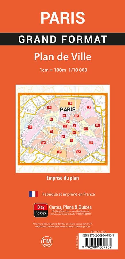 Plan plié grand format - Paris | Blay Foldex carte pliée Blay Foldex 