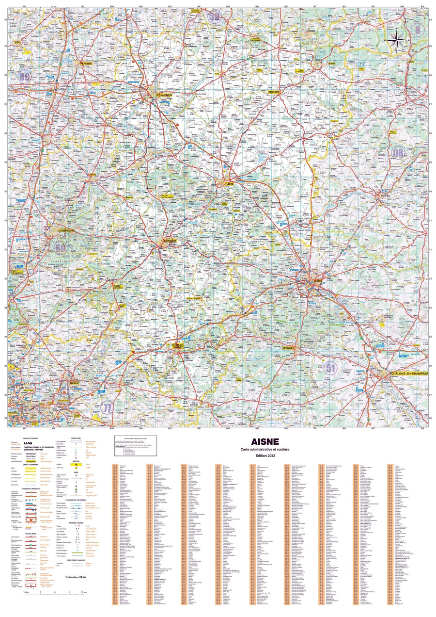 Poster - Aisne (119 x 85 cm) | Blay Foldex carte murale hors dimensions Blay Foldex 