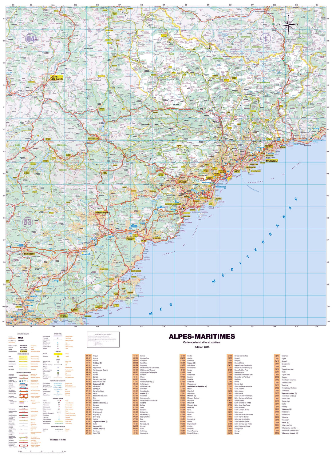 Poster - Alpes-Maritimes (119 x 85 cm) | Blay Foldex carte murale hors dimensions Blay Foldex 