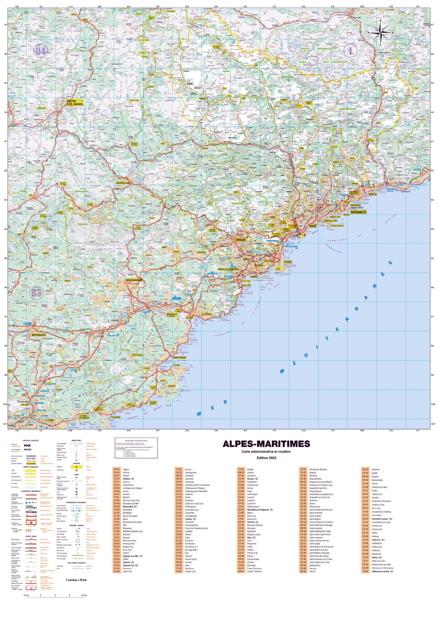 Poster - Alpes-Maritimes (119 x 85 cm) | Blay Foldex carte murale hors dimensions Blay Foldex 