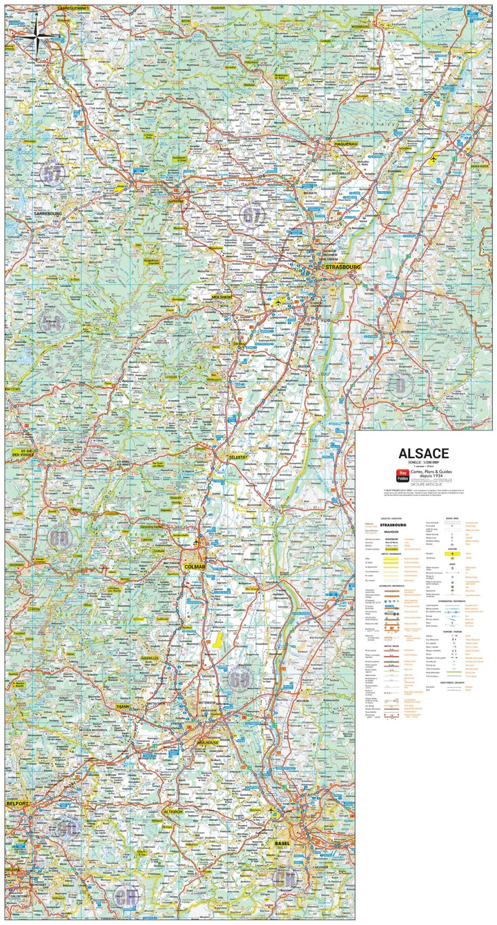 Poster - Alsace (51 x 95 cm) | Blay Foldex carte murale hors dimensions Blay Foldex 