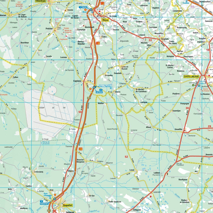 Poster - Aquitaine (135 × 164 cm) | Blay Foldex carte murale hors dimensions Blay Foldex 