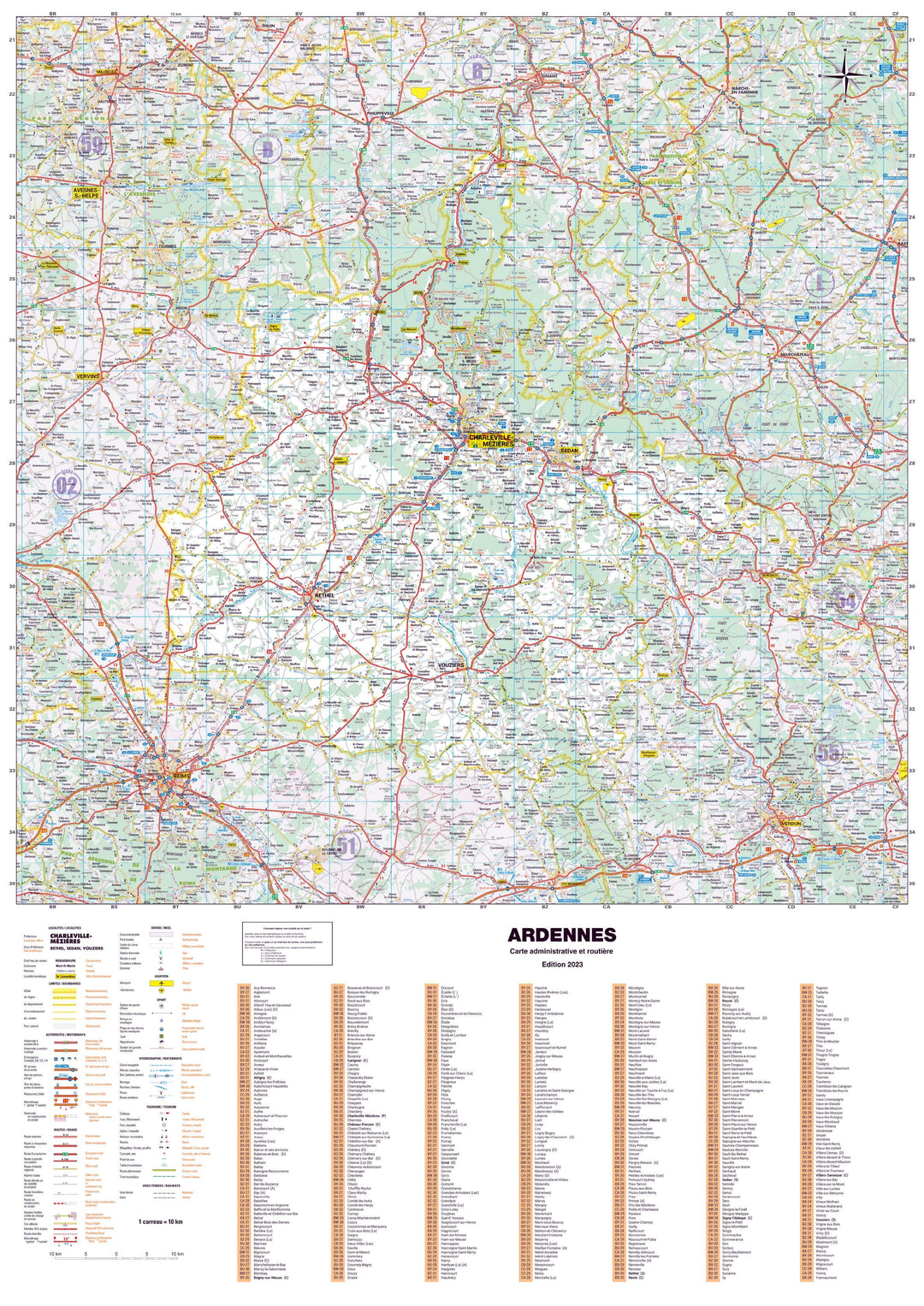 Poster - Ardennes (119 x 85 cm) | Blay Foldex carte murale hors dimensions Blay Foldex 