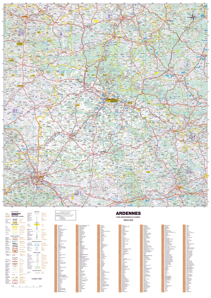 Poster - Ardennes (119 x 85 cm) | Blay Foldex carte murale hors dimensions Blay Foldex 