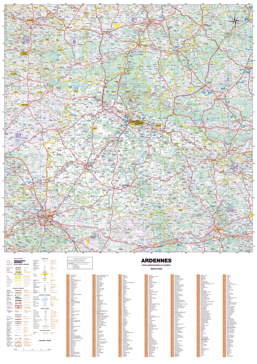 Poster - Ardennes (119 x 85 cm) | Blay Foldex carte murale hors dimensions Blay Foldex 