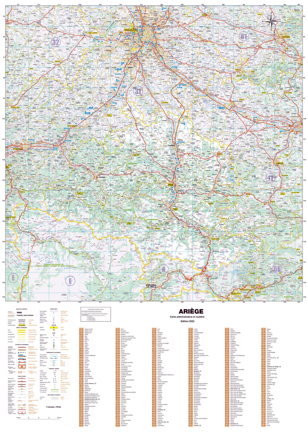 Poster - Ariège (119 x 85 cm) | Blay Foldex carte murale hors dimensions Blay Foldex 