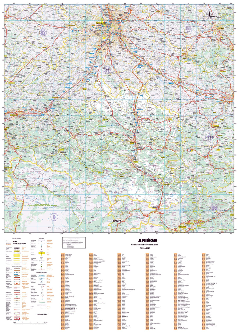 Poster - Ariège (119 x 85 cm) | Blay Foldex carte murale hors dimensions Blay Foldex 