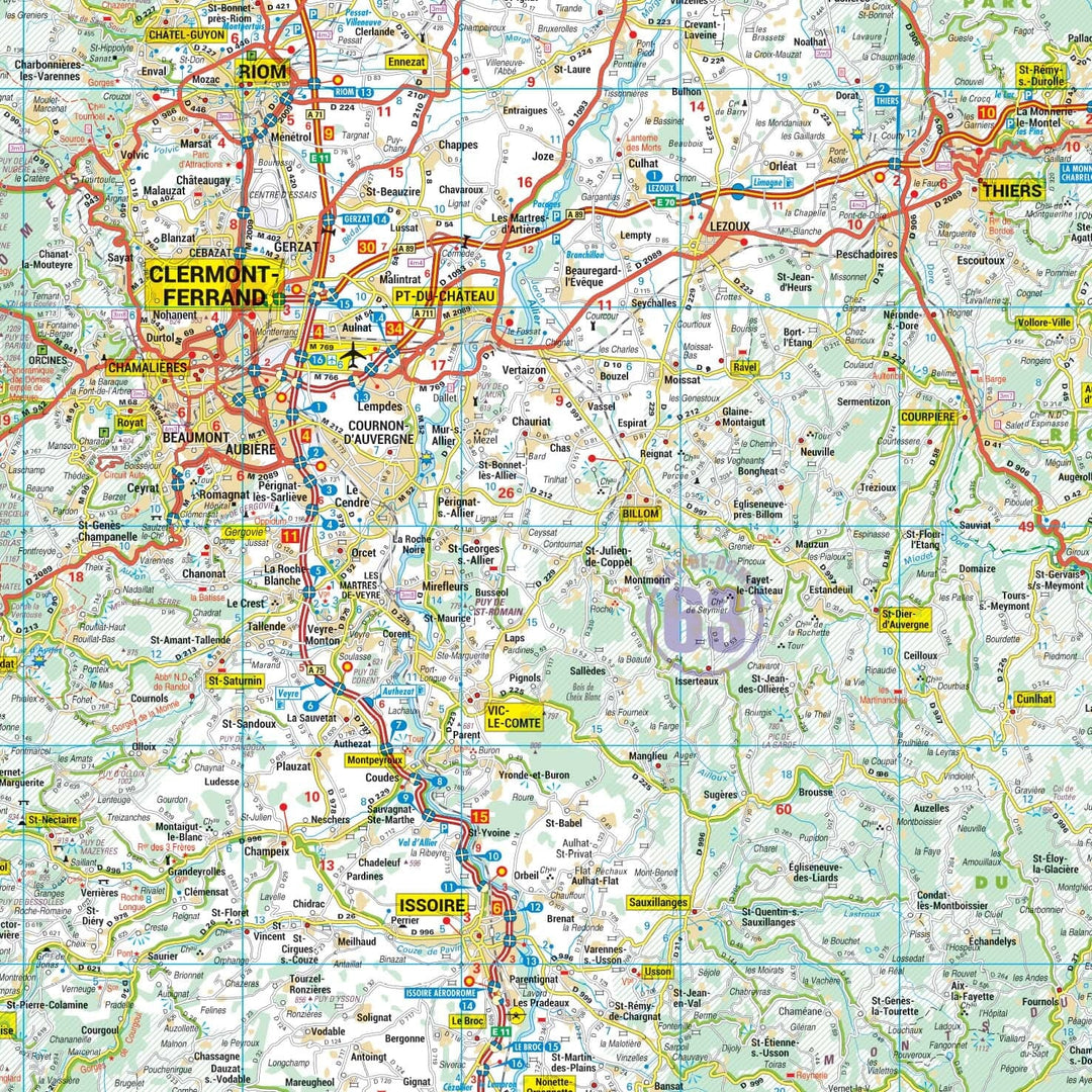 Poster - Auvergne (98 × 124 cm) | Blay Foldex carte murale hors dimensions Blay Foldex 
