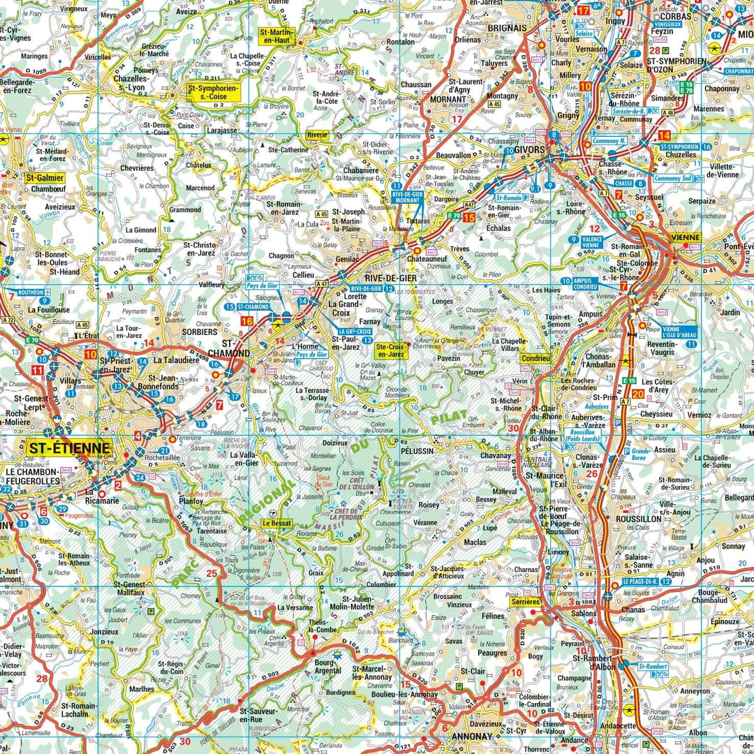 Poster - Auvergne-Rhône-Alpes (203 × 150 cm) | Blay Foldex carte murale hors dimensions Blay Foldex 