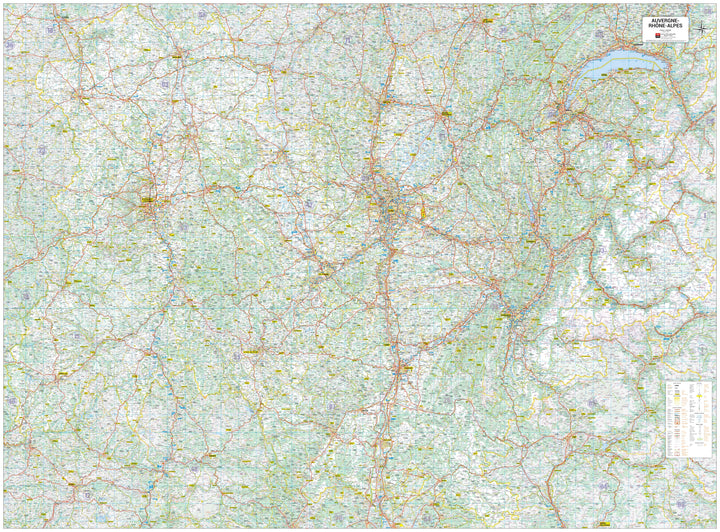 Poster - Auvergne-Rhône-Alpes (203 × 150 cm) | Blay Foldex carte murale hors dimensions Blay Foldex 