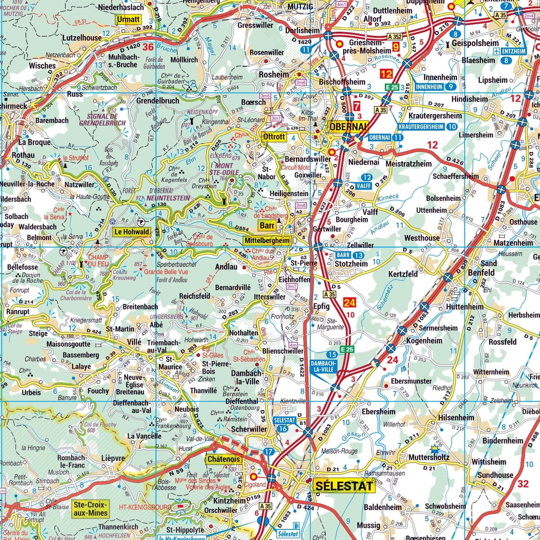 Poster - Bas-Rhin (119 x 85 cm) | Blay Foldex carte murale hors dimensions Blay Foldex 