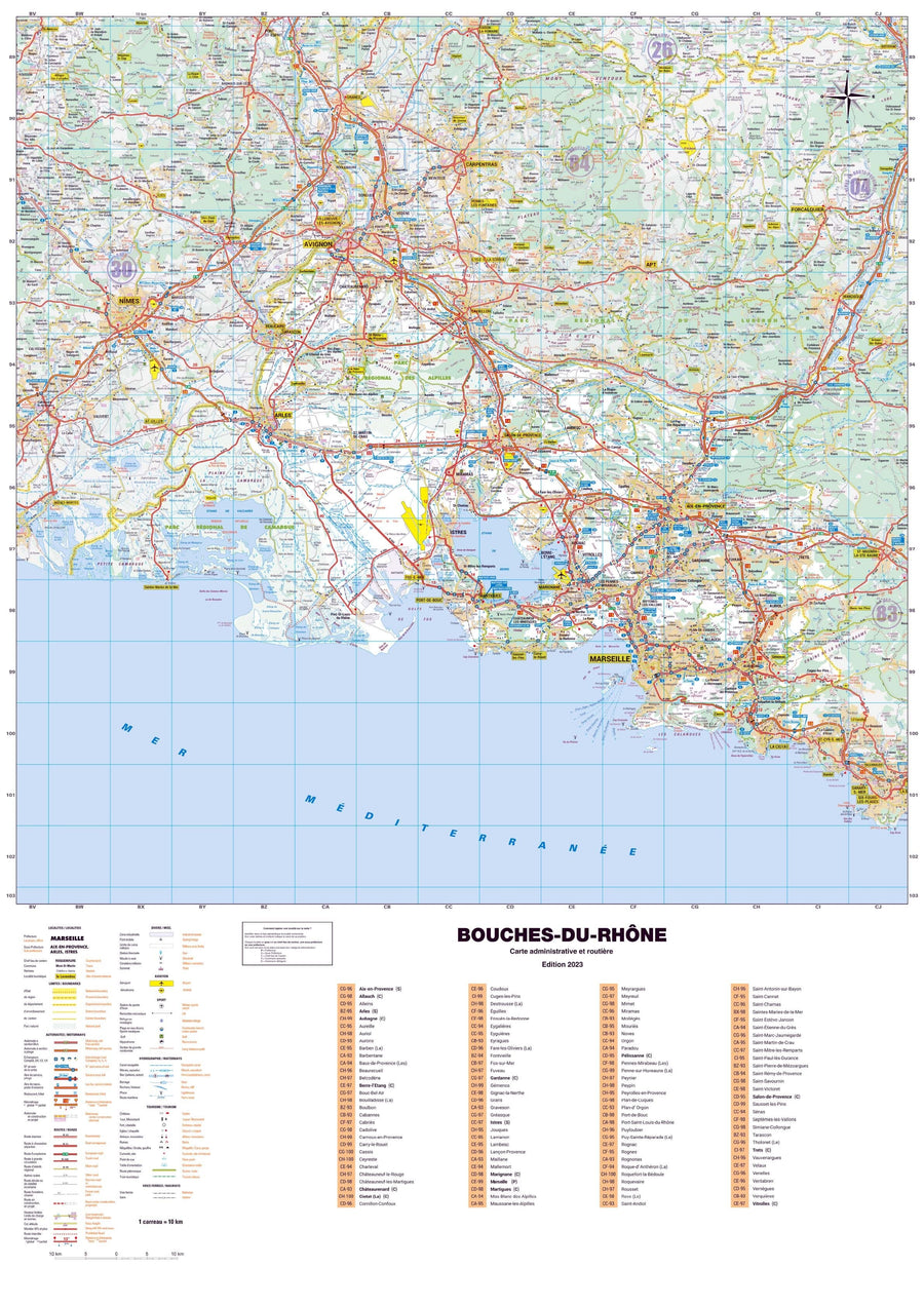 Poster - Bouches-du-Rhône (119 x 85 cm) | Blay Foldex carte murale hors dimensions Blay Foldex 