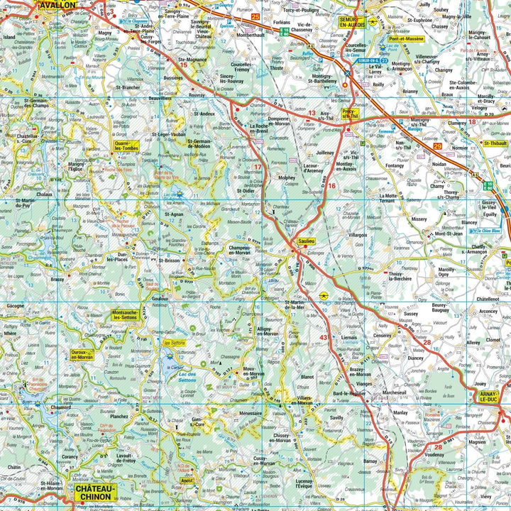 Poster - Bourgogne (105 x 127 cm) | Blay Foldex carte murale hors dimensions Blay Foldex 