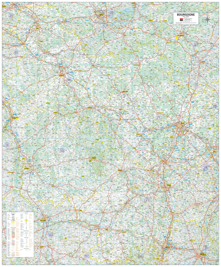 Poster - Bourgogne (105 x 127 cm) | Blay Foldex carte murale hors dimensions Blay Foldex 