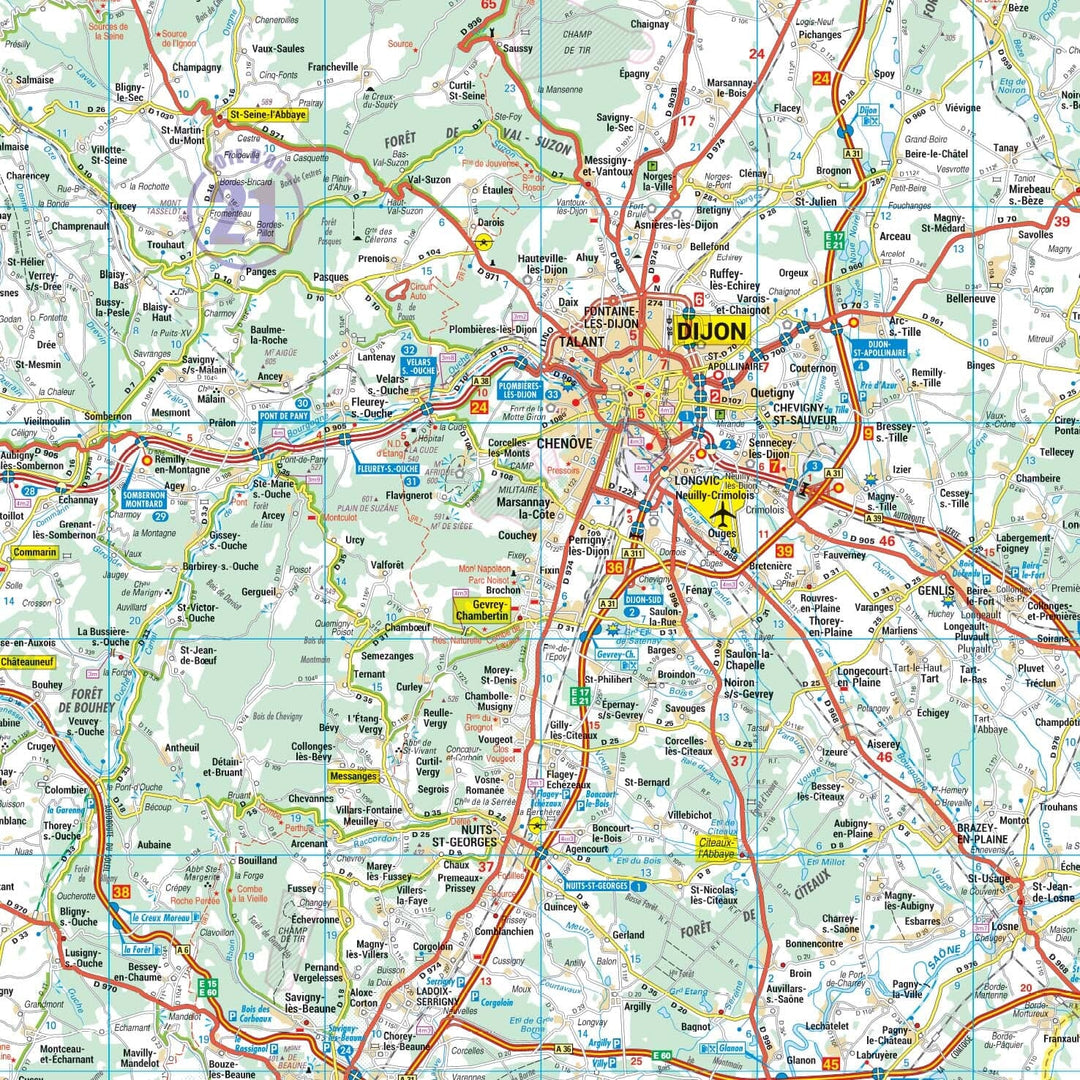 Poster - Bourgogne-Franche-Comté (128 × 166 cm) | Blay Foldex carte murale hors dimensions Blay Foldex 
