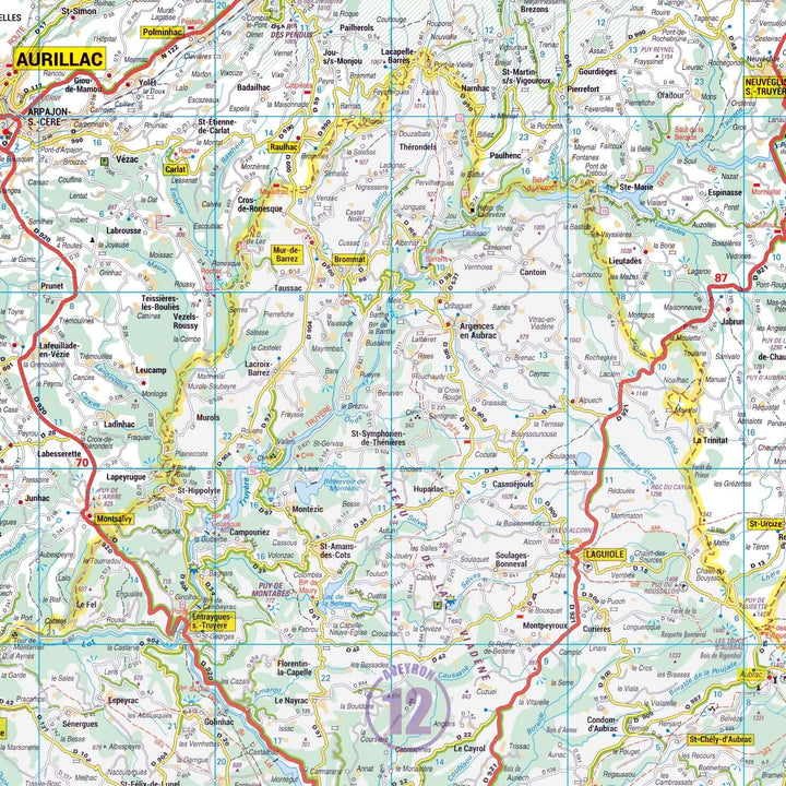 Poster - Cantal (119 x 85 cm) | Blay Foldex carte murale hors dimensions Blay Foldex 