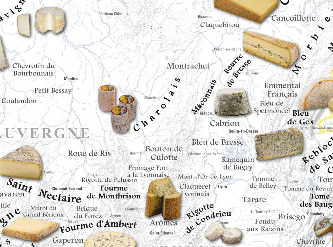 Poster – Carte des fromages AOC de France (80 x 80 cm) | Blay Foldex carte murale hors dimensions Blay Foldex 