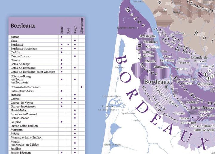 Poster – Carte des vins AOC de la France (100 x 100 cm) | Blay Foldex carte murale hors dimensions Blay Foldex 